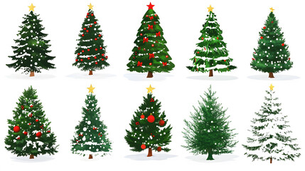 Festive christmas trees