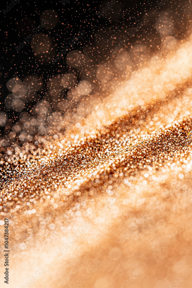 Poster abstract golden glitter texture with shimmering bokeh effect