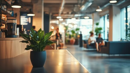 Modern Office Lounge with Barista and Comfortable Seating