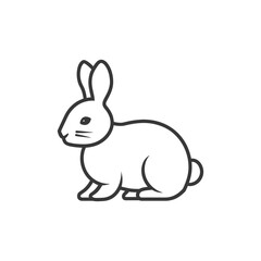 Obraz premium Line Drawing of a Sitting Rabbit