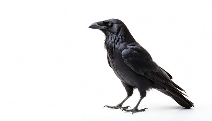 Crow on white background isolated