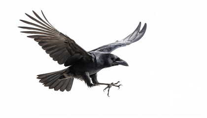 Obraz premium Crow on white background isolated