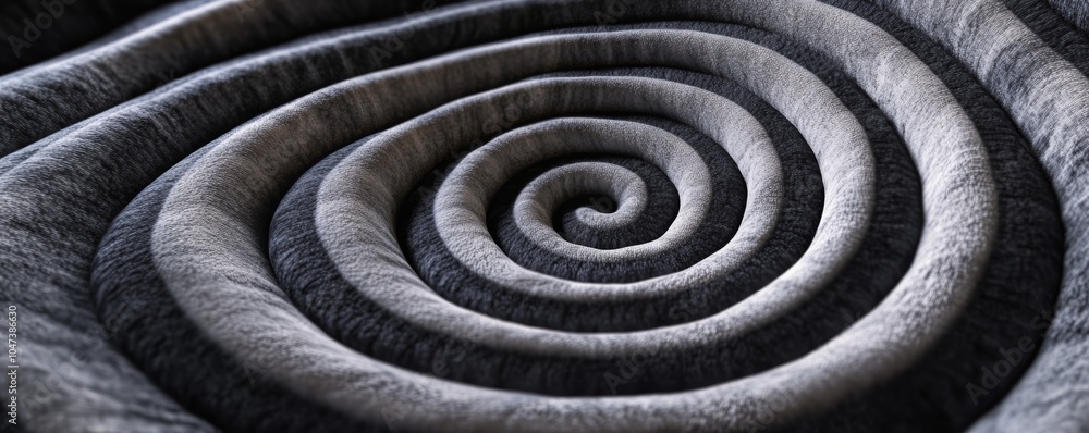 Poster Abstract grey spiral creating a mesmerizing visual effect