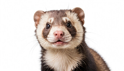 Fototapeta premium Ferret on white background isolated