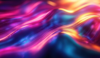 Obraz premium A vibrant, abstract wave of colors creating a dynamic and fluid visual effect.
