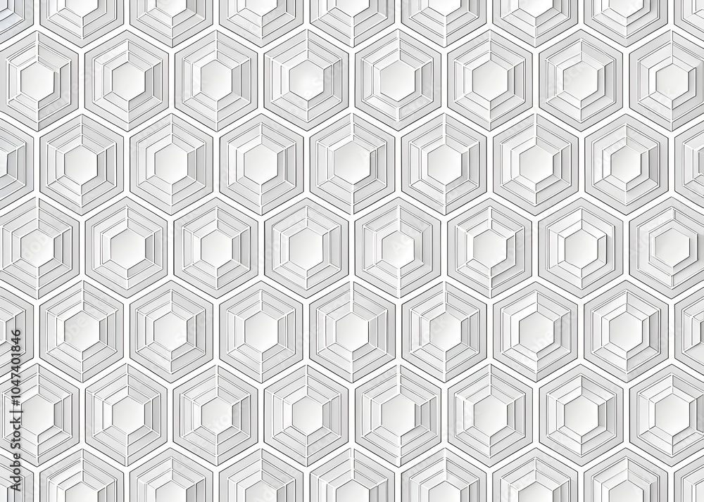 Poster geometric pattern monochrome hexagonal design minimalist style texture