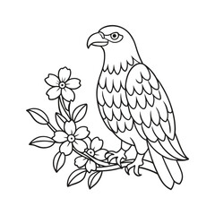 Eagle vector illustration Coloring book for children (1)