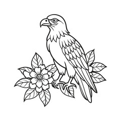 Obraz premium Eagle vector illustration Coloring book for children (6)