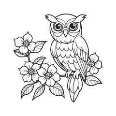 Obraz premium Owl vector illustration Coloring book for children