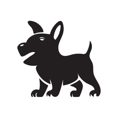Dog silhouette. puppy silhouette, dog running silhouette, dog isolated, dog icon