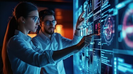 Obraz premium Tech Collaboration Between Two Professionals