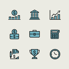 business and finance icon set