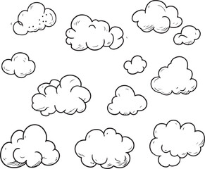 Fototapeta premium Vector illustration set of hand-drawn speech bubbles.