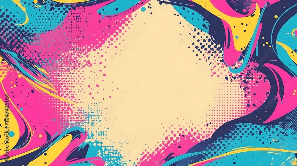 Poster abstract colorful background with a grunge and halftone effect.