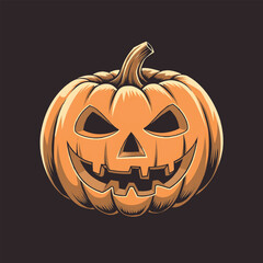 halloween pumpkin with black background vector