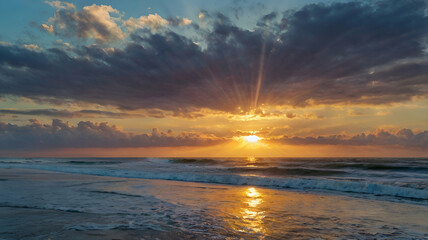 sunset over the sea