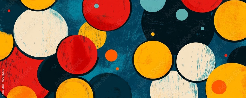 Poster colorful circles creating modern abstract background design