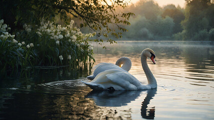 swan on the lake