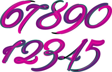 3d numbers, set numbers, gradient color number, 3d numbers vector set characters. One, two, three, four, five, six, seven, eight, nine, zero. 1,2,3,4,5,6,7,8,9,0. Decorative elements