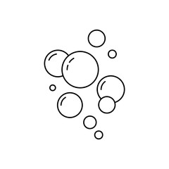 Bubble icon set. Soap foam, fizzy drink, oxygen bubbles

