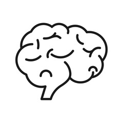Brain or mind side view flat vector icon for medical apps and websites