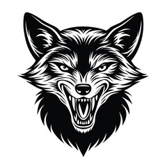 angry fox vector illustration