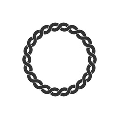 Obraz premium Round rope frame. Circle ropes, rounded border and decorative marine cable frame circles.
