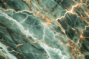 Green Marble Slab with Elegant Veins Background, AI Generation