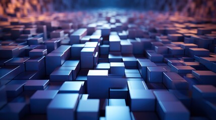 A 3D abstract representation of interconnected cubes in a futuristic setting.