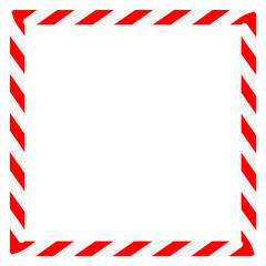 Fototapeta premium Candy cane rectangle frame. Christmas ribbon with red and white stripes. Greeting card with New Year or Christmas decorating border