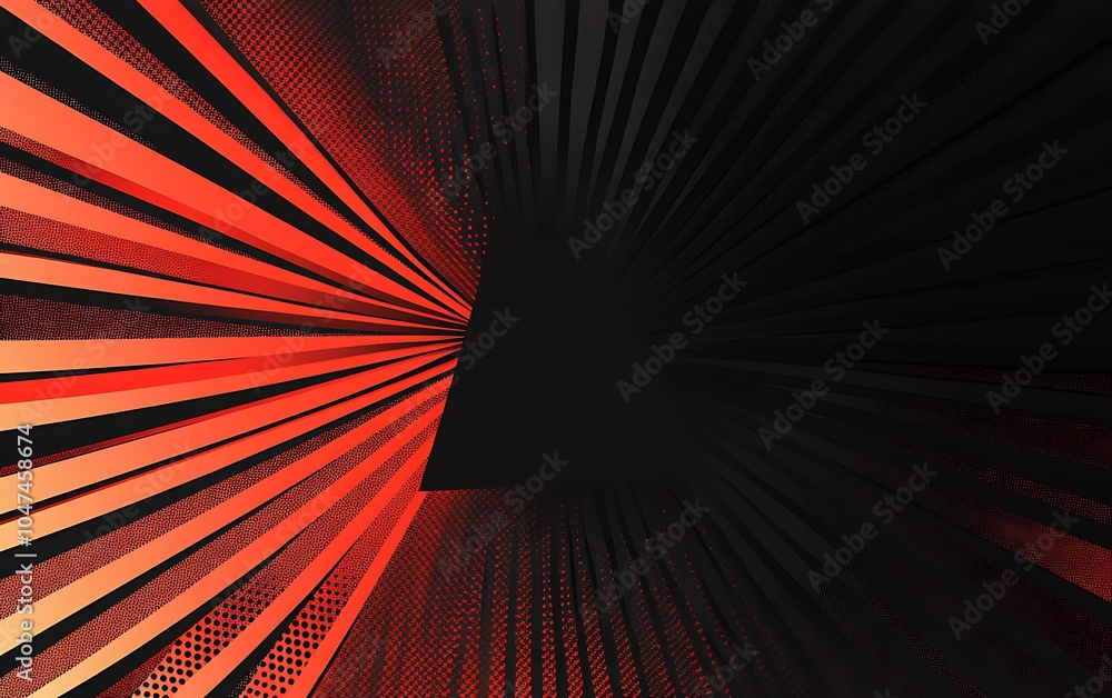 Poster abstract red and black striped background with a dark center.
