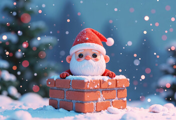 Santa claus with christmas in the forest