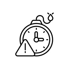 Deadline Outline Icon, Vector illustration