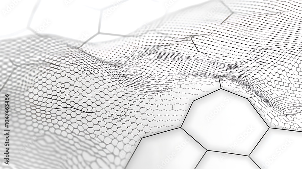 Poster Abstract white background with a hexagonal grid.