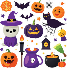 Halloween Cartoon Characters and Symbols