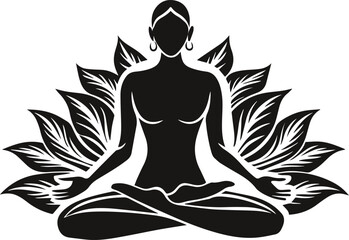 Silhouette of a Yoga Pose victor illustration 