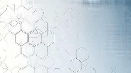 Abstract white background with hexagonal pattern.