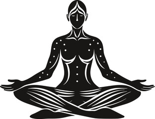 Silhouette of a Yoga Pose victor illustration 