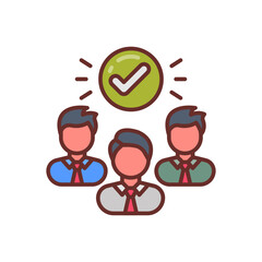 Team Selection Filled Icons , Vector illustration