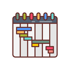 Project Plan Filled Icons , Vector illustration