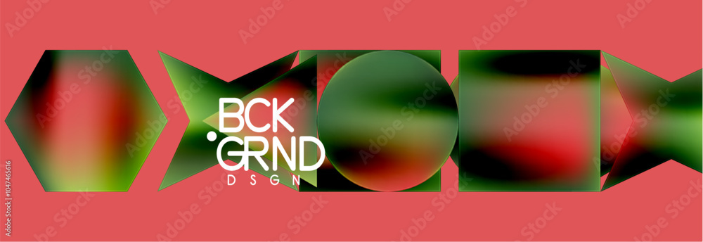 Poster neon color geometric shapes square triangle circle abstract background. vector illustration for wall