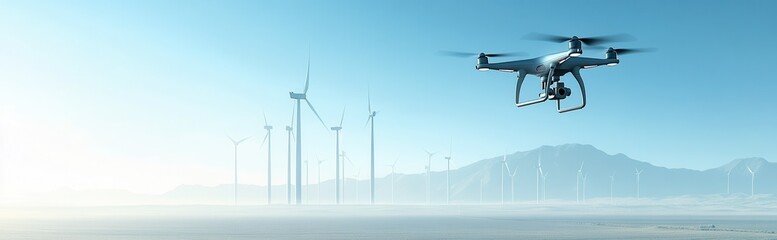 Drone technology, evolving solutions for solar energy, futuristic advancements in renewables.