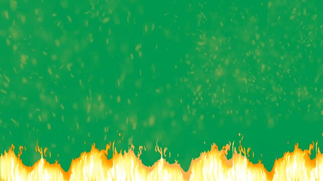 fire and flames on green screen