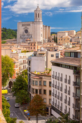 Obraz premium Girona Cathedral in the Old Town of Girona, Spain