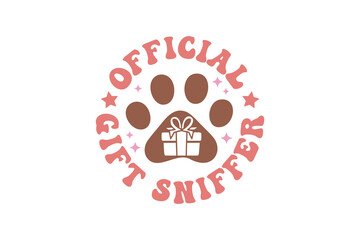 Official gift sniffer, Funny Christmas Dog Saying Typography T shirt design