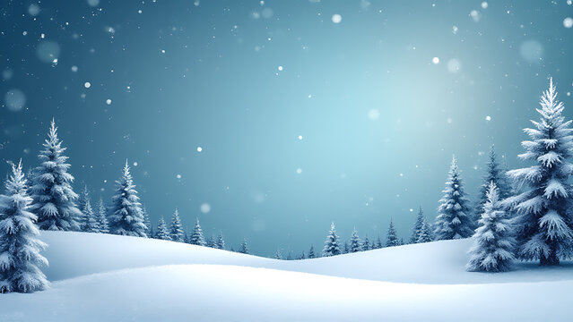 Winter Christmas theme background ideal for greeting cards banners with ample text space.