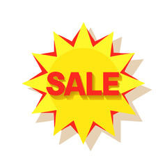 Fototapeta premium Bright yellow sale starburst icon for promotions