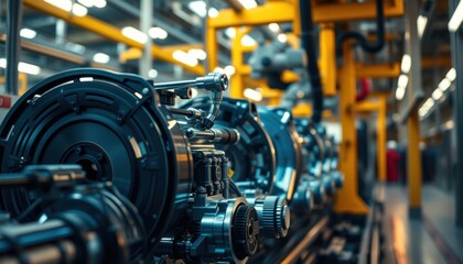 Industrial machinery in production line