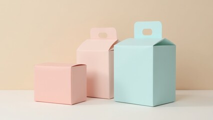 Fototapeta premium Modern Streamlined Eco-Friendly Packaging Mockup in Pastel Shades