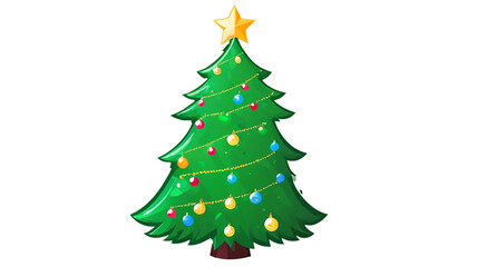 Decorated Christmas Tree with Lights